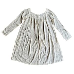 agnés b. Ivory Cotton Tunic Top Shirt Women's Size 1 Long Sleeve Made in France